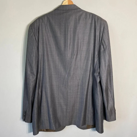 Cremieux Collection Wool Sport Coat Men's 48L Ing Loro Piana Pinstripe Gray Blue - Picture 11 of 16